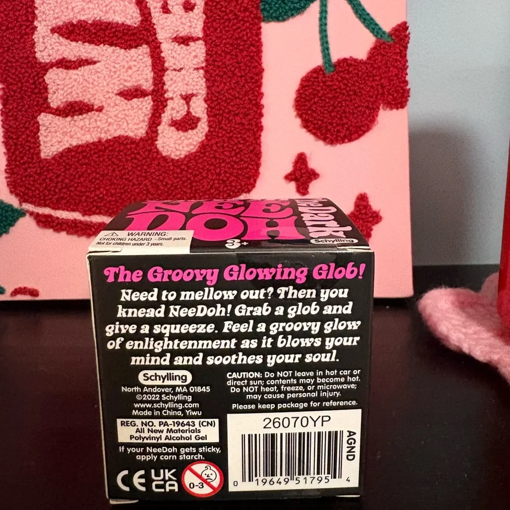 Needing Groovy Glob Glow In The Dark Pink Nee Doh Stress Ball Fidget Toy